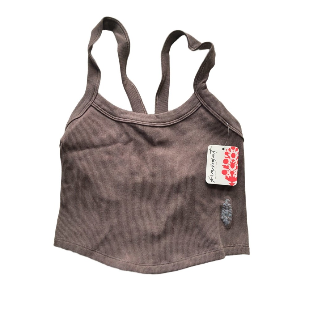 FP Movement Free People All Clear Cami Crop Tank Cocoa Brown XS/S NWT Seamless